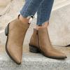 2026 Damen Dicke Absätze Synthetisches Leder Knöchelboots Mode Spitze Zehenspitze Büro Kurze Stiefel Herbst Winter Große Größe 43 Damen