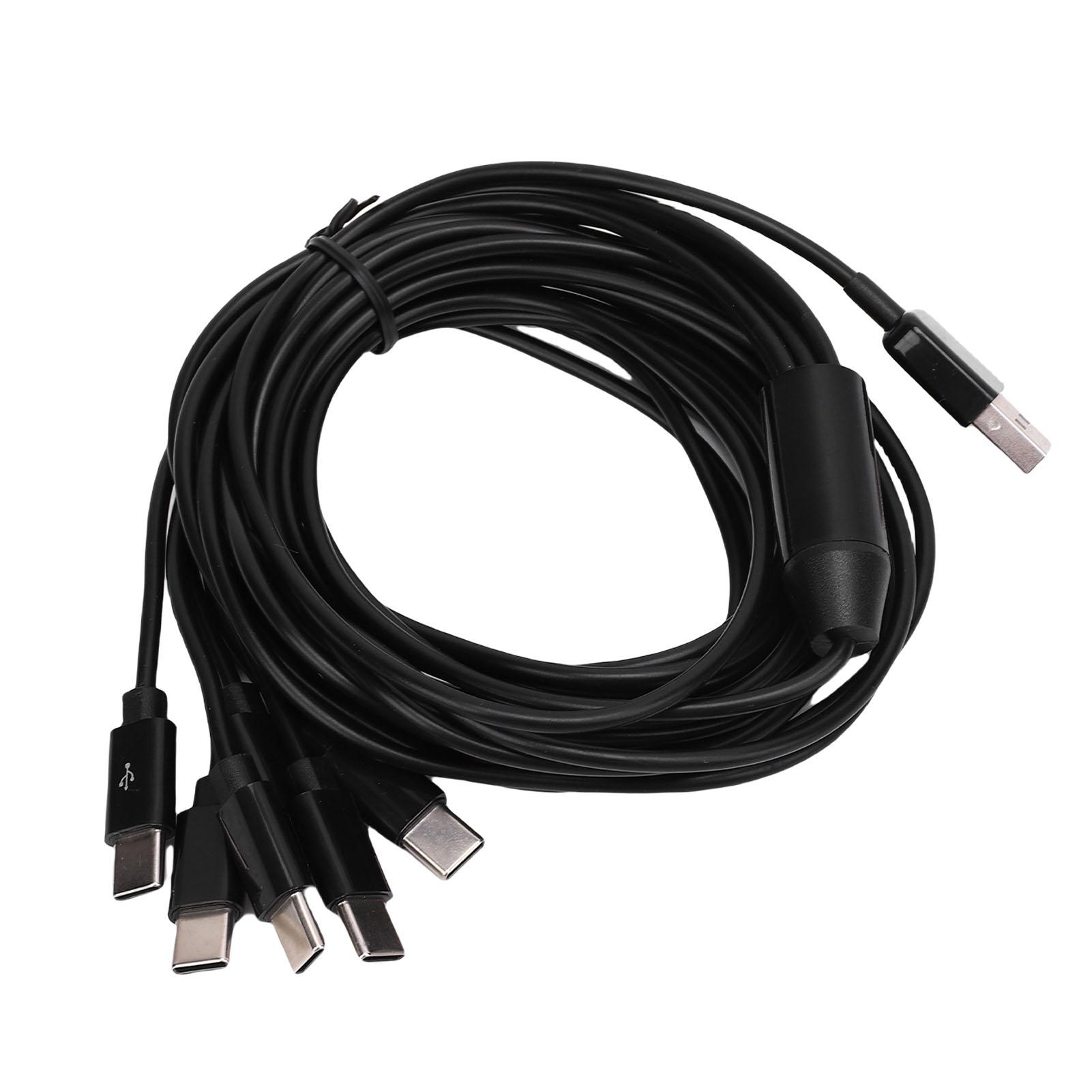 Кабель-разветвитель USB Type C 6 в 1 4,9 фута USB на Type C Многофункциональный зарядный кабель для планшетов и смартфонов black