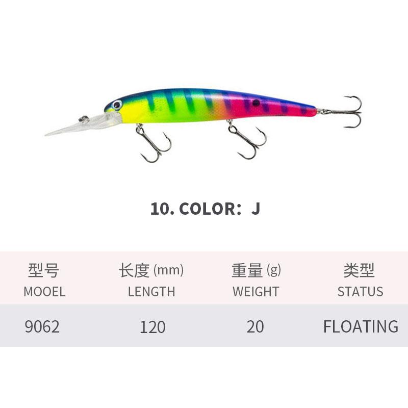 120MM/20G Road Lure Long Tongue Minnow Diving Imitation Fake Bait Freshwater Sea Fishing Warp Bass Fishing Lure Sea Bass Road