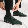 Fashion Elegant Men's Tassel Suede Leather Casual Shoes Slip on Flats Handmade Comfortable Lighted Non-slip Driving Large Size Loafers