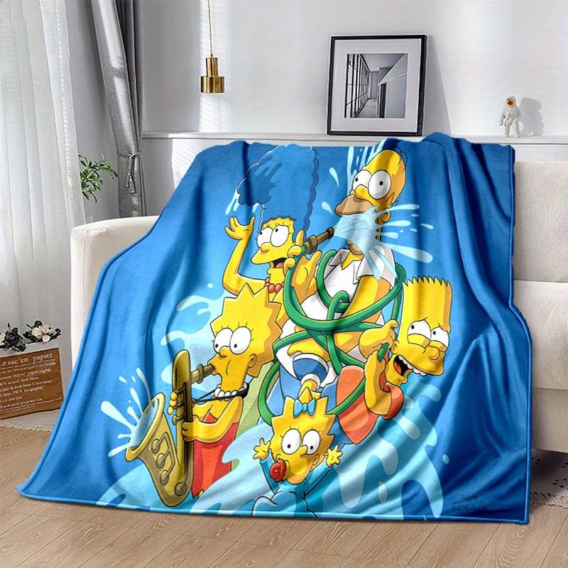 Simpsonovi kreslená deka, krátký plyšový roztomilý teplá deka, dekorace obývacího pokoje, pohovka, čtyři roční období, cestování