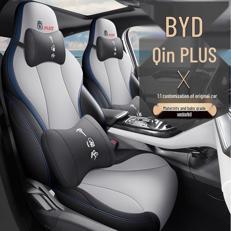 BYD Qin Plus DMI Seat Covers: Full Wrap, 24 & 23 Models, Four Season Compatible, Plus/EV Car Seat Cushions.
