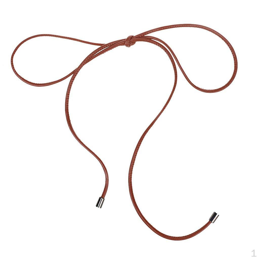 

2x Девочки ПУ Кожа Тонкий Узкий Ремень Женский Пояс Веревка для Платья