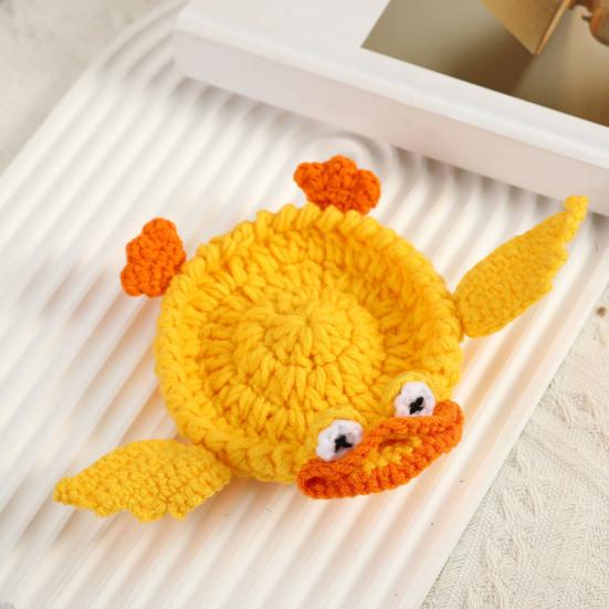 Handmade Crochet Animal Coaster Duck Coaster Decorative Heat-Resistant Knitting Mouse Drink Coffee Cup