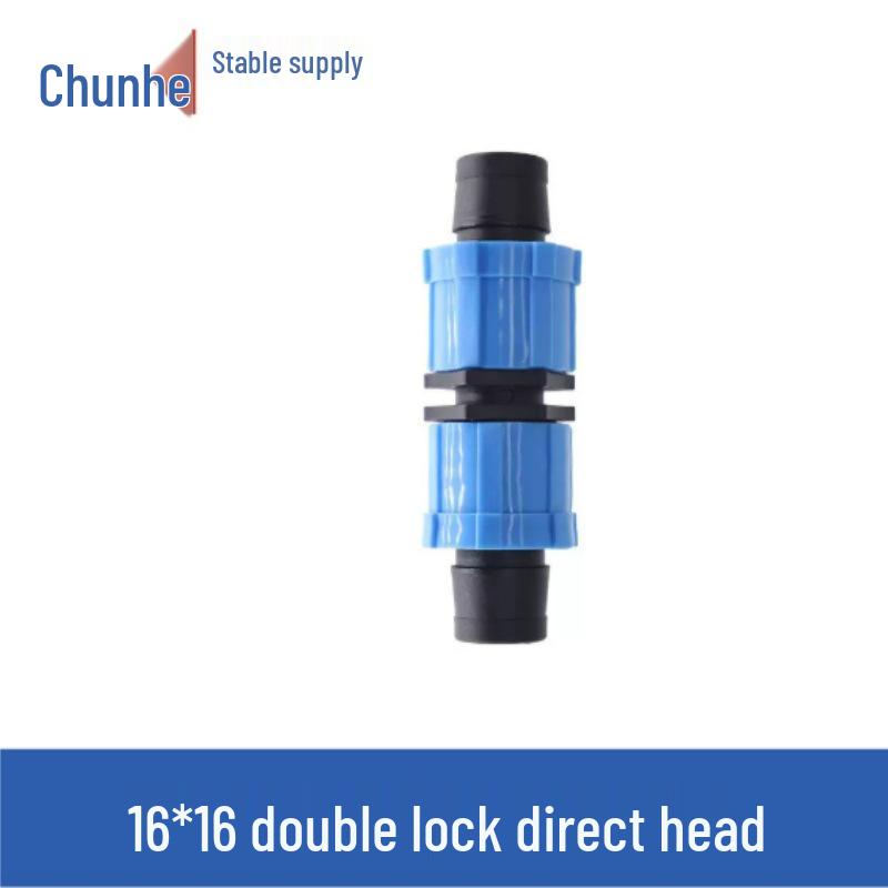 16mm Drip Tape Accessories Set: Tee Connector, Lock, Bypass, Male Thread for Garden, Greenhouse, Agriculture.