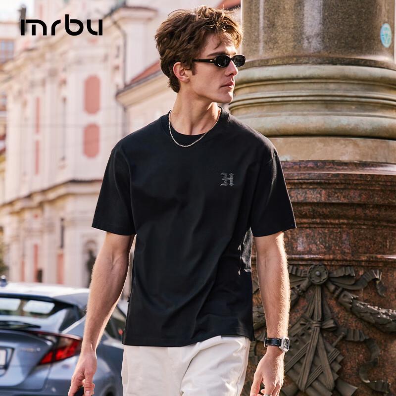 Men s Loose-fit Letter Print Heavyweight Cotton T-shirt M