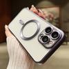 Luxury Matte Plating Frame Clear Case For IPhone 15 14 13 12 11 Pro Max Plus Magsafe Magnetic Wireless Charge Lens Protect Cover