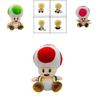 Super Mario 17cm Toad Plüschtier Mit 5 Bunten Sitzenden Pilzfiguren