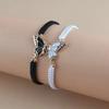 2Pcs Rope Woven Braided Bracelet Set Adjustable Splicing Design Magnetic Butterfly Bracelet Wristbands Friendship Bracelet Gifts
