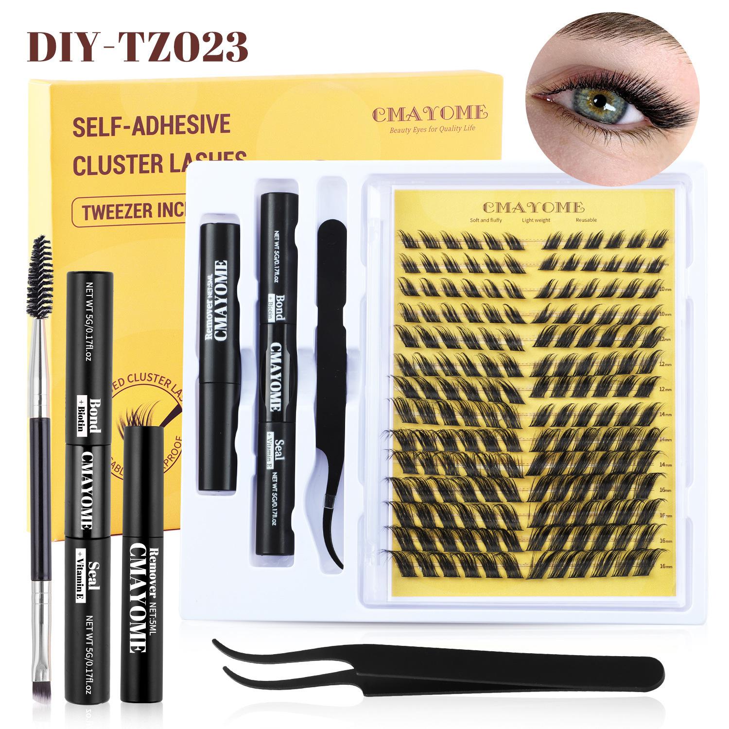 

Diy Single Tuft Hair False Eyelash Set Natural Thick Curled D Curled Eyelashes