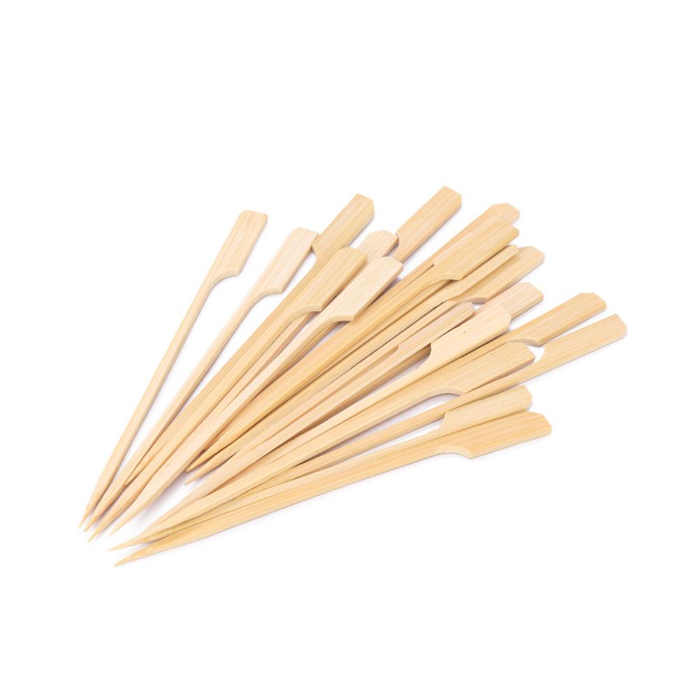100PCS Barbecue Bamboo Skewers Disposable Bamboo Stick Barbecue Paddle Skewers