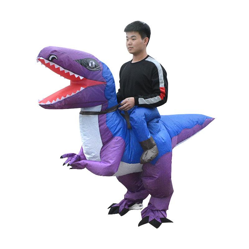 

Halloween Ride Velociraptor Inflatable Costume Tyrannosaurus Inflatable Costume Cartoon Doll Suit Stage Show Party One size fits all for adults