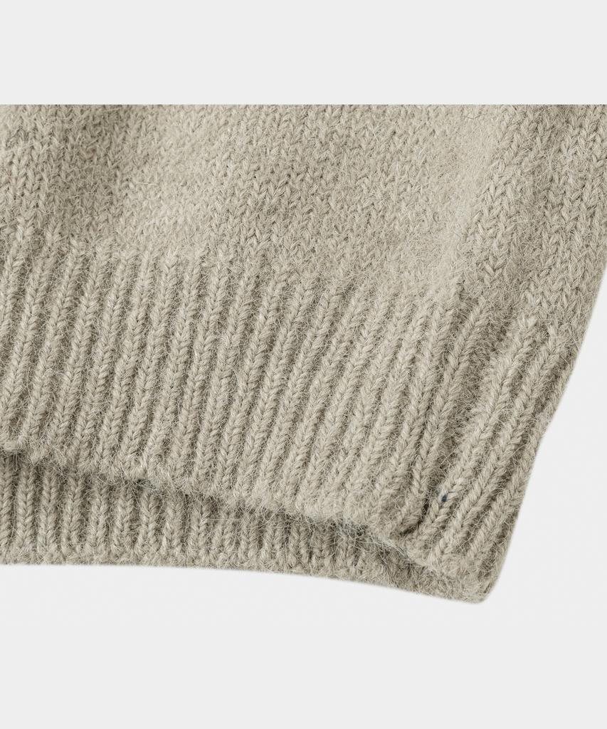 LETTERCOMO Daily Wool Round Knit Khaki Beige
