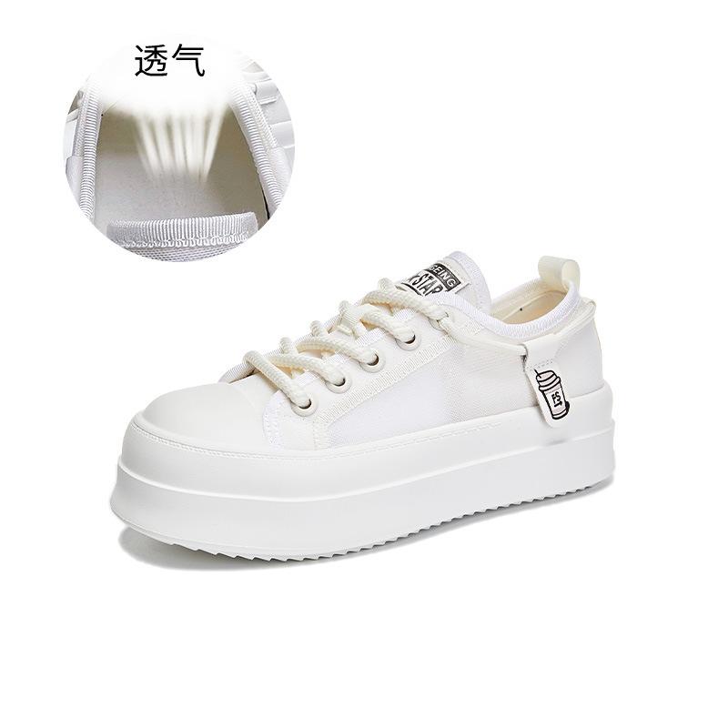 Little white shoes women's 2025 summer new thick-soled mesh breathable sports board shoes women's casual versatile women's shoes