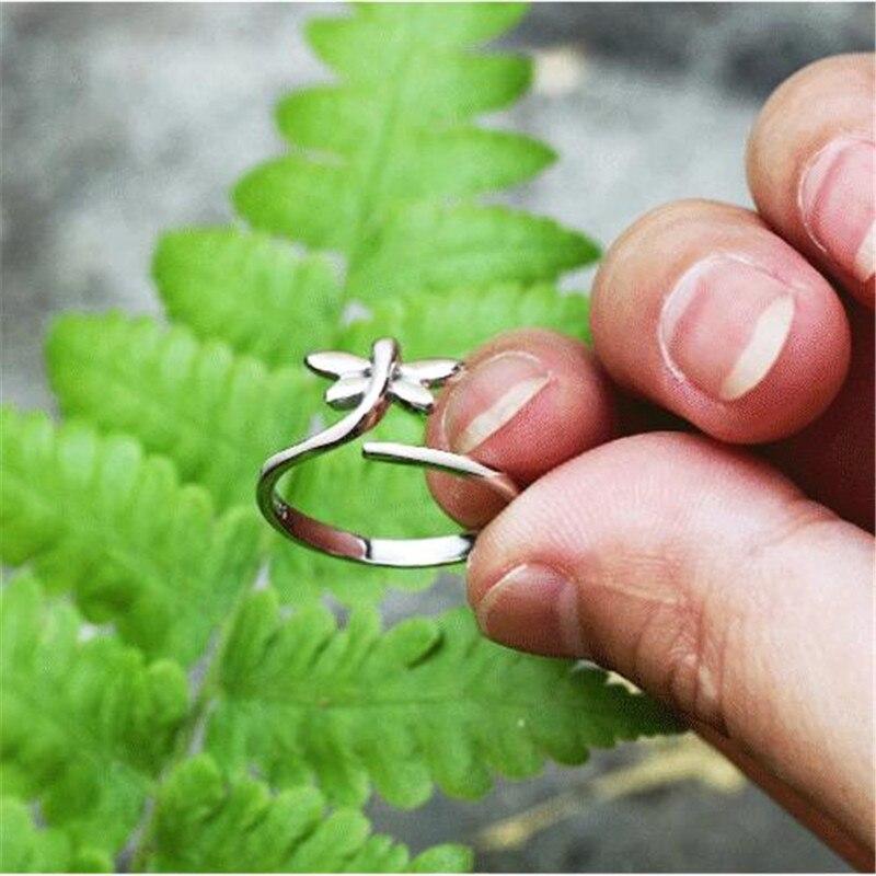 Fashion Creative Exquisite Simple Insect 925 Sterling Silver Jewelry Personality Opening Adjustable Dragonfly Rings R297