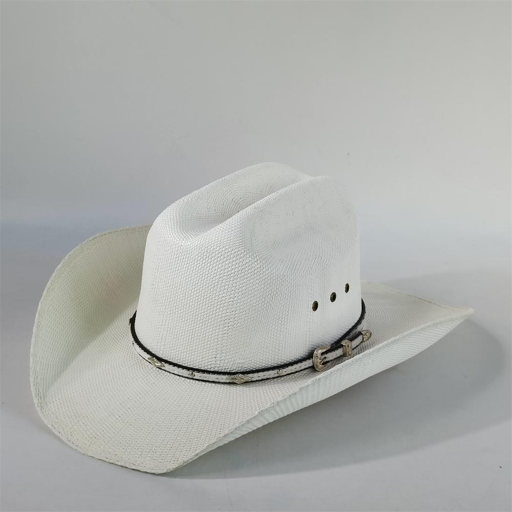 Cappello da cowboy in paglia rigida da uomo cappello da pascolo a tesa larga da donna cowboy tinta unita cappello da sole estivo confezione in scatola sombrero vaquero hombre