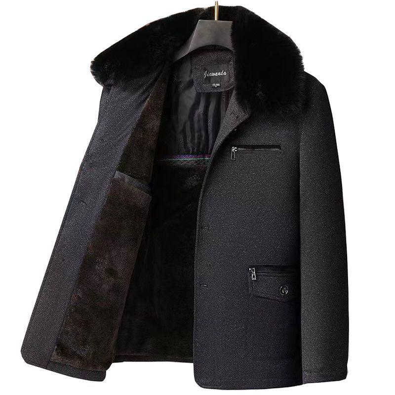 Men's Autumn/Winter Cotton-Padded Casual Jacket for Ages 50-70