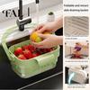 Ventilated Food Storage Rack Kitchen Sink Hanging Drain Basket, with Quick Drying Holes, Foldable Portable Drainer for Noodles Space Saving
