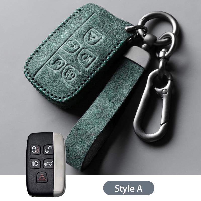 Kožené semišové pouzdro na klíč od auta Kryt pro Land Rover Discovery Sport Evoque Defender 4 Freelander 2 Jaguar XF XJ XJ