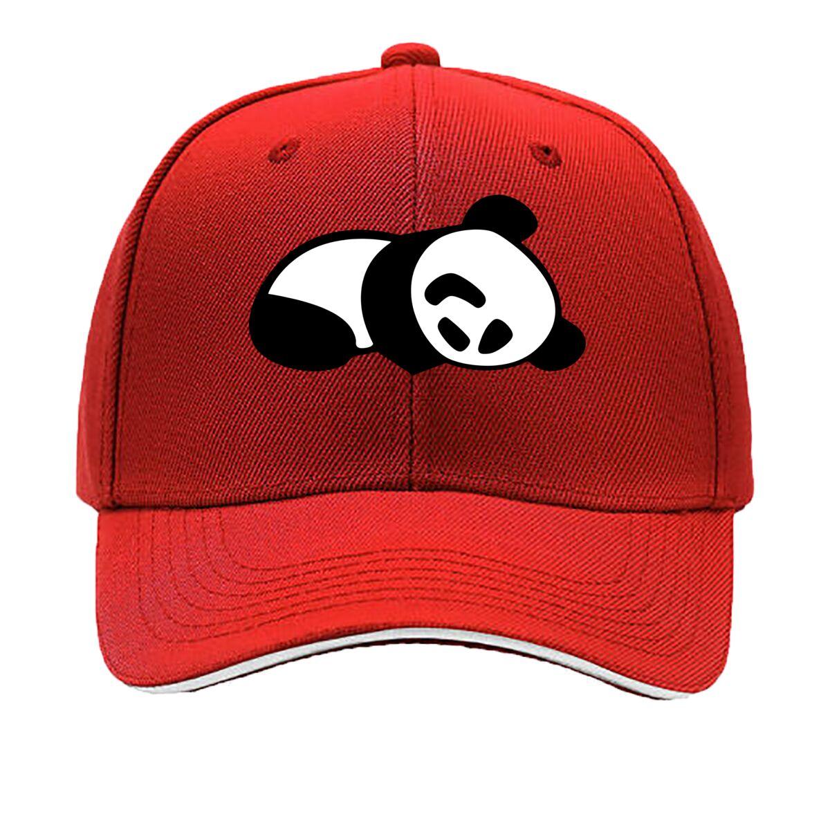 Black Baseball Cap with Panda Design  Adjustable Lightweight Breathable Machine Washable Casual Sandwich Baseball Cap One Size