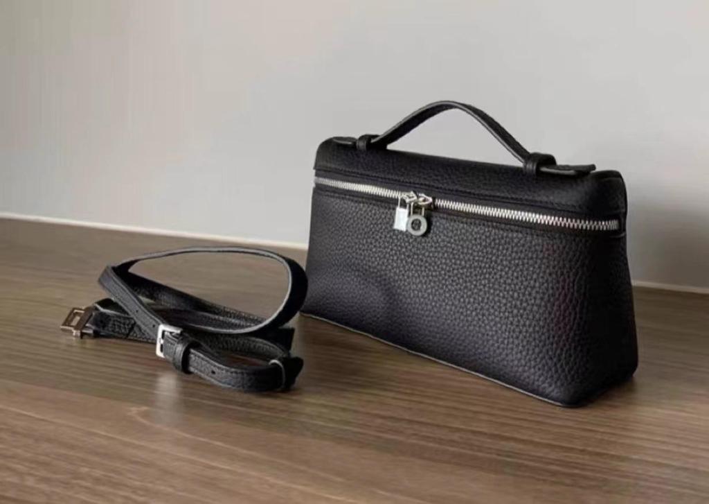Borsa a tracolla e a spalla da donna in vera pelle 2024 con pelle bovina a grana di litchi - Borsa a mano e trousse alla moda