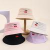 Ins New Cherry Pattern Embroidered Bucket Hat Outdoor Casual Versatile Sun Hat Couple Simple Basin Hat