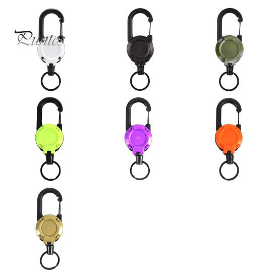 Portable Retractable Keychain Carabiner Badge Holder Strong Load-bearing Compact Size Portable Telescopic Keychain Clip Camping Accessories