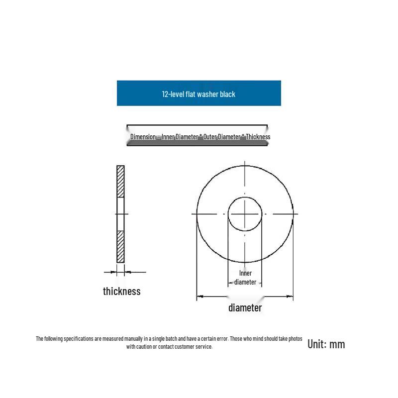 JNL N62004 High-Strength Black Flat Washers