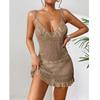 Robe d'été décontractée en tricot ajouré pour femme