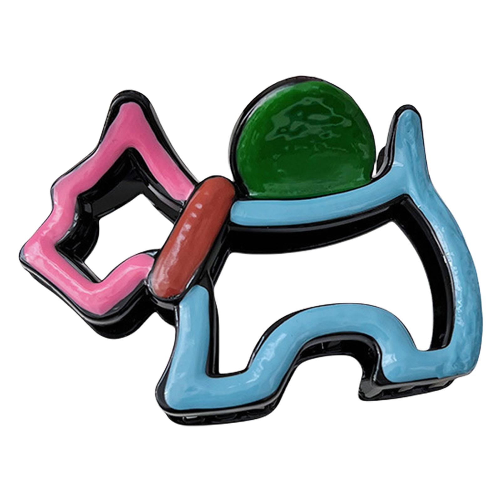 

Adorable Dog Shaped Hair Claw Clip Cartoon Hollow Design Colorful Animal Hair Accessories For Women Girls Gifts 1