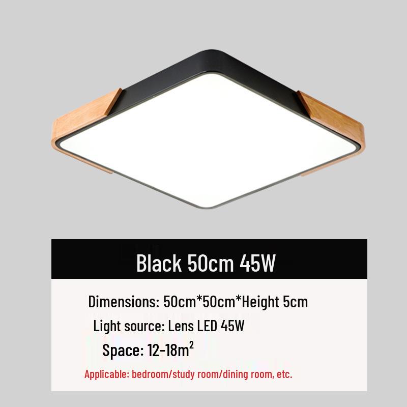 Natural Wood LED Ceiling Lamp for Bedroom and Living Room