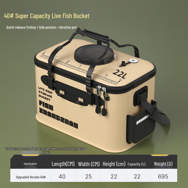 Longchan Foldable EVA Live Fish Bucket