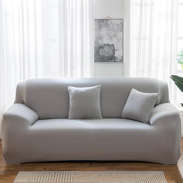Waterproof Dark Grey Sofa Furniture Cover Elastic Sofa Covers Designed For Living Room Plain Couch Slipcovers Funda De Sofa Furniture Couverture De