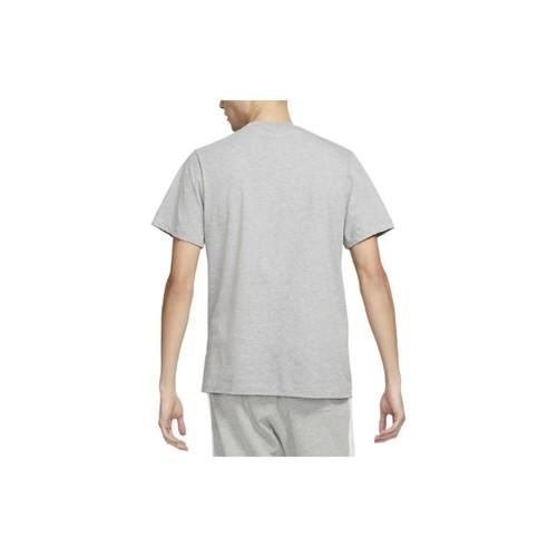 Nike Solid Color Logo Crew Neck Short Sleeve T-Shirt for Men in Grey