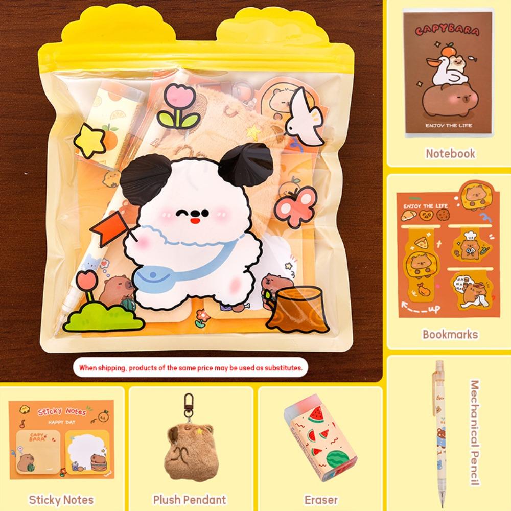 

6 шт./набор Панда/Кролик/Капибара/Астронавт Карандаш Канцелярский набор Закладки Блокнот Призы для студентов Capybara