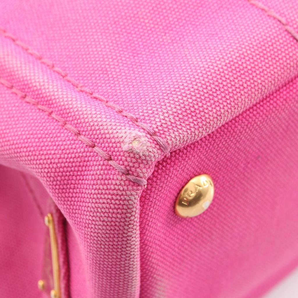 Used PRADA CANAPA Canapa Mini Tote Bag BN2439 Canvas Pink Used Women