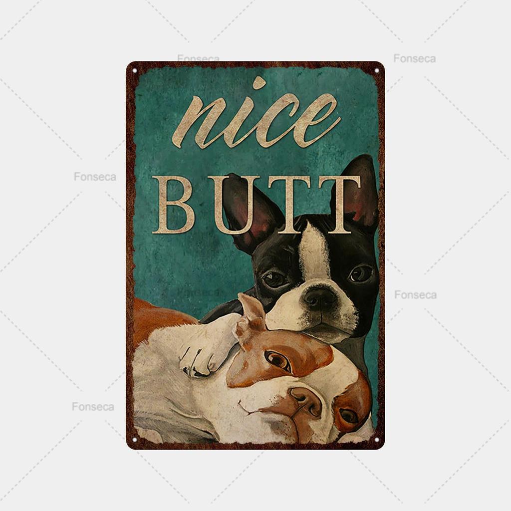 Dog Slogans Green Background Metal Signs Retro Tin Signs Metal Retro Wall Decoration Bar Bar Club Metal Posters Decoration