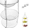 Wrought Iron Three-Tier Folding Fruit Storage Basket