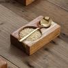 Acacia Wood Seasoning Tray Wooden Pallet Barbecue Dipping Dish with Spoon Solid Wood Storage Tray Sauce Dish Wood Trays