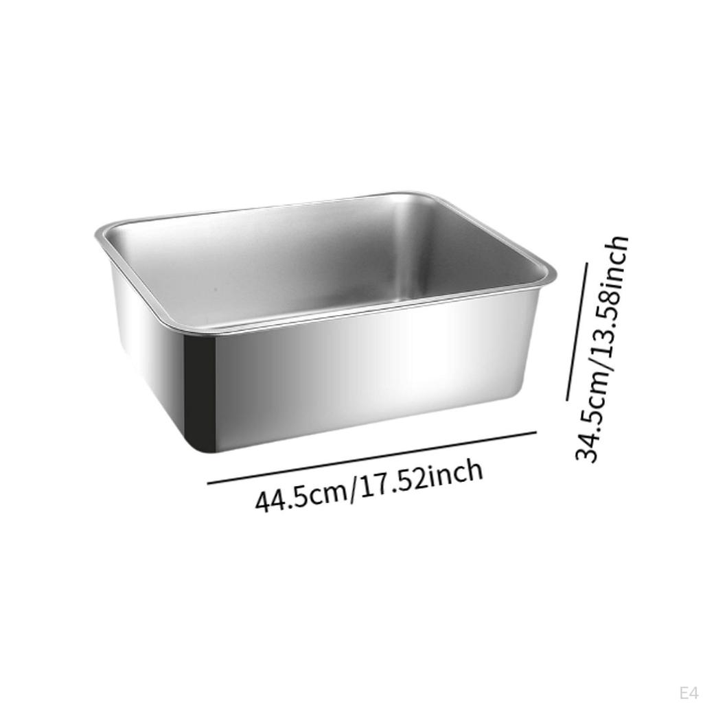 Cat Litter Box Toilet Stainless Steel Open Pan for Small Cats