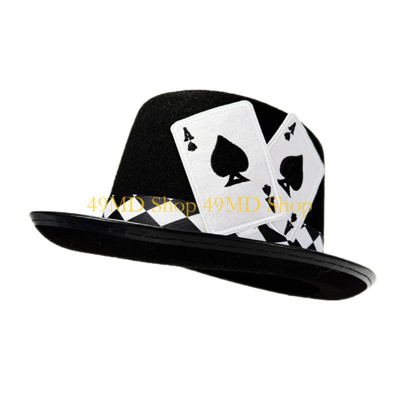 49MD Victorian Derby Cap Card Magicians Tall Hat For Daily Use Special Event