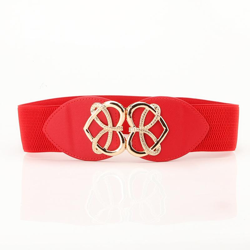 Ladies Belt Elastic Elastic Waist Seal Atmospheric Sweet Love Buckle Wide Dress Dress Decorative Belt