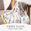 Silk Scarf Square Scarf High-end Spring and Summer New Fashion Printed Scarf Women's 90cm Small Flower Branch Shawl Gift Box