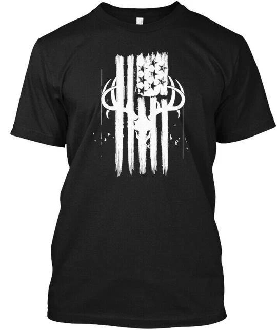 Hunting Deer Skull Flag TTshirt Made in the USA Size S to 5XL 3XL