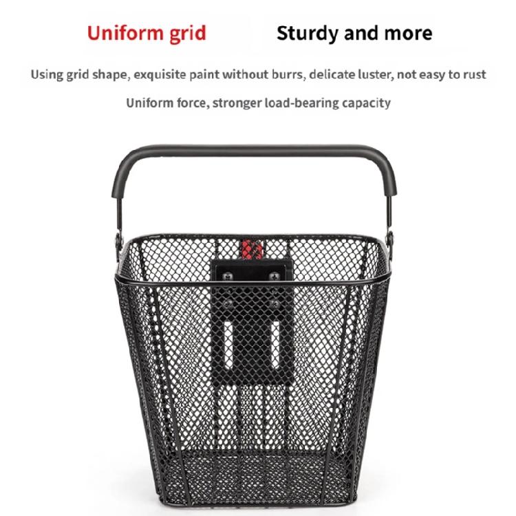 Bicycles Metal Basket Folding Bike Front Storage Basket Detachable Cycling Wire Basket for Electric Bike Kid Bike