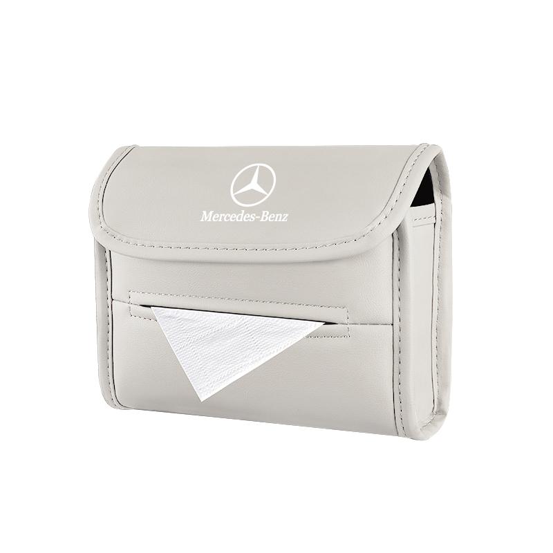 GLC GLB Car Tissue Box Holder Leather Sun Visor Backseat Tissue Case For Mercedes Benz AMG W204 W205 W203 W211 W212 W213 W201 W