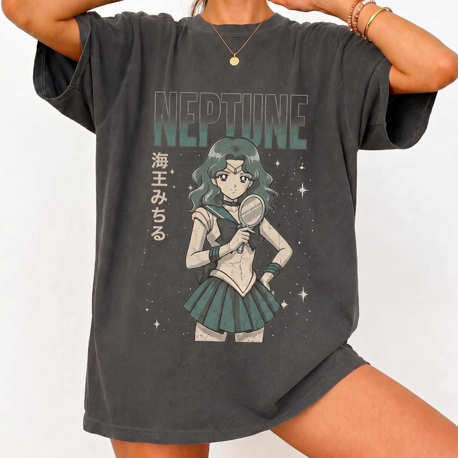 Sailor Moon Michiru Kaioh Vintage T Shirt, Sailor Neptune Shirt, Retro 90s Anime Tee XL
