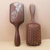 Sandalwood Air Cushion Oval Comb - Solid Wood Fluffy Hairbrush for Head Meridian Massage