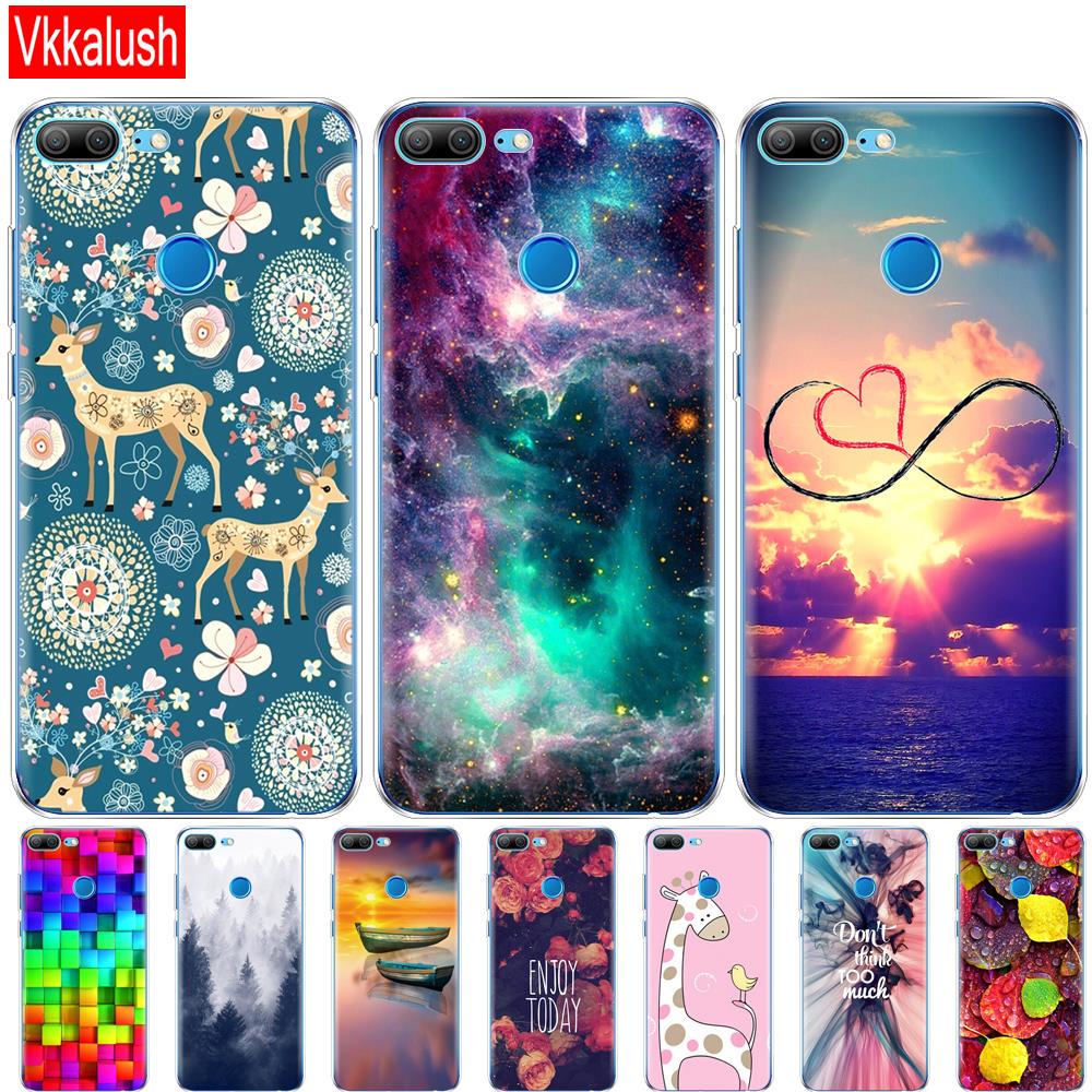 Hülle Handyhülle für Huawei Honor 9 Lite weiches TPU Silikon Rückseite 360 Vollschutz Druck transparent Coque Shell