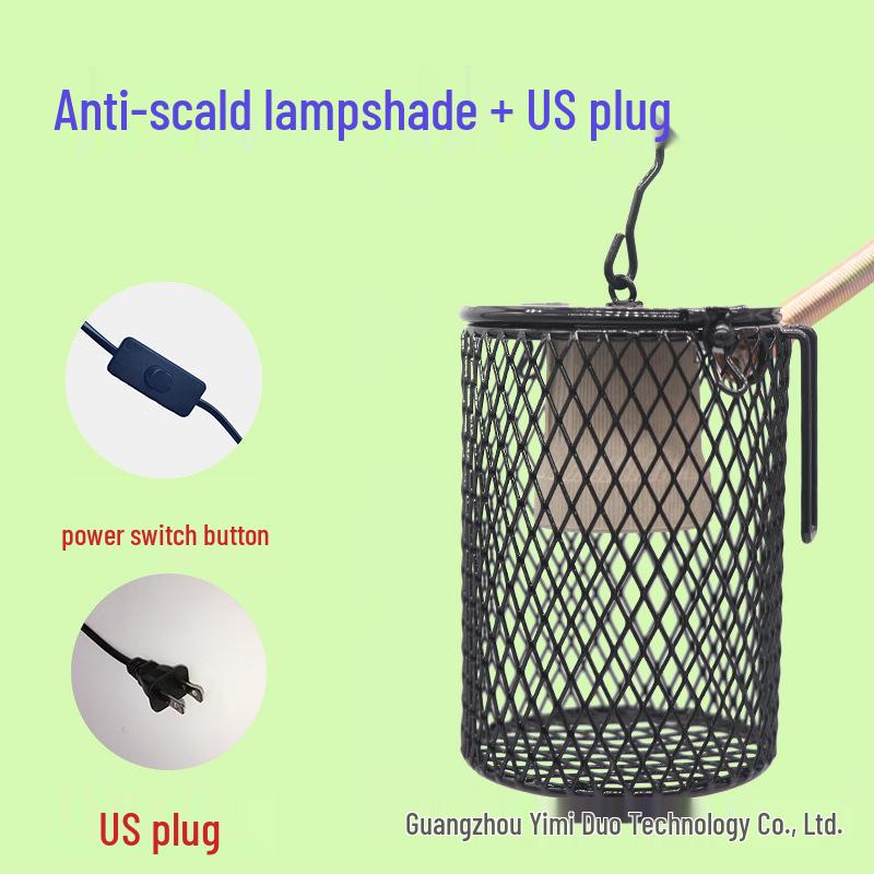 Parrot & Turtle Ceramic Heater Lamp with Insulated Box and Anti-Scald Lampshade for Warming Birds and Sugar Gliders